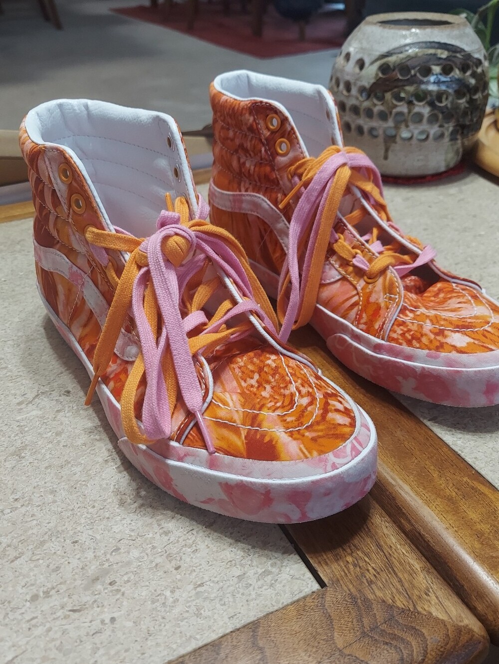 Vans Collina Strada SK8-Hi Orange and Pink Tie-Dye High-Tops Unisex M7 Or W8.5 - Picture 4 of 13